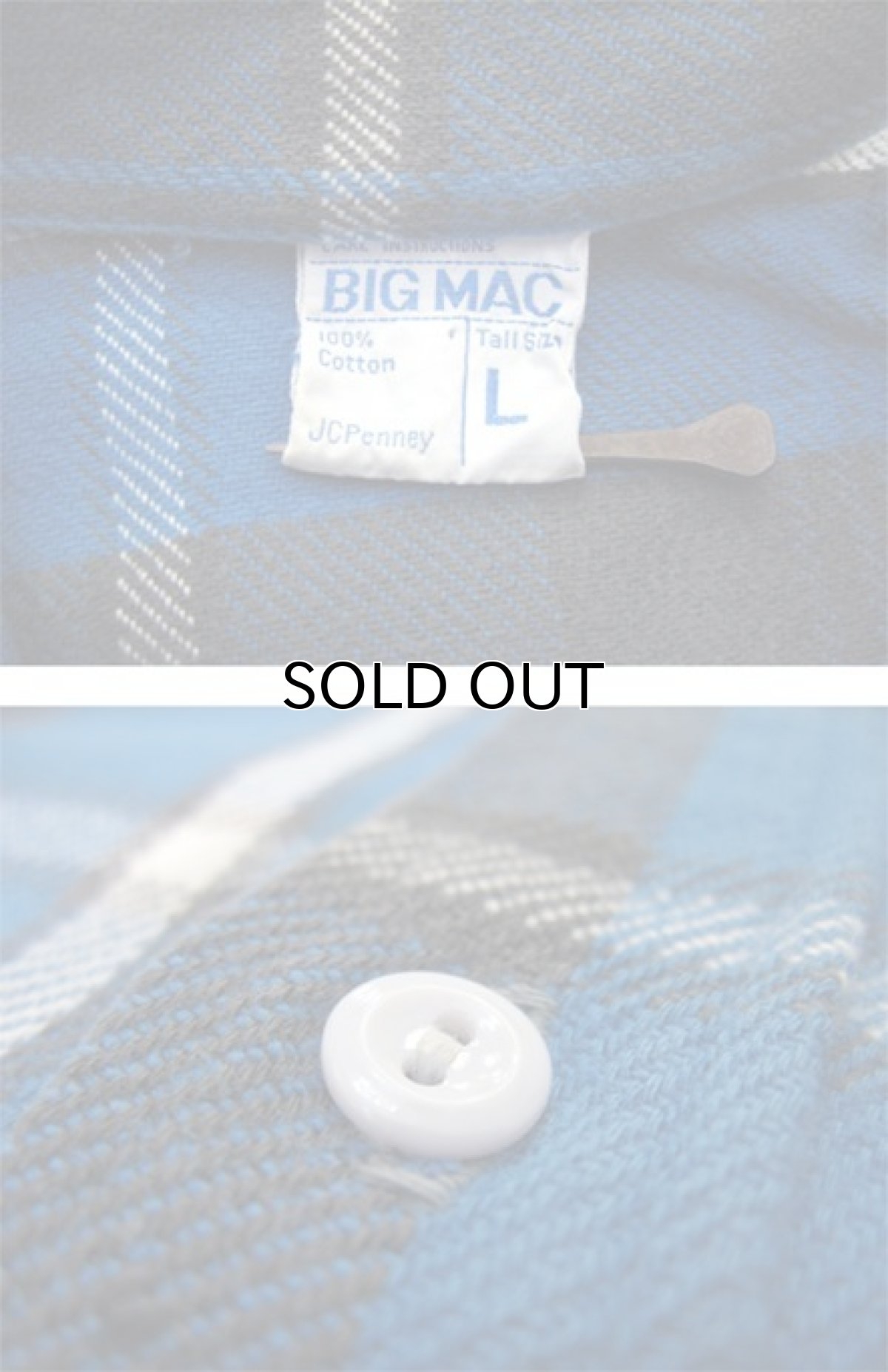 画像4: 1970's BIG MAC Heavy Flannel Check Shirts  青系 size L (表記 L) (4)