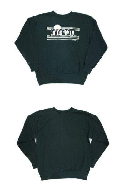 画像1: 1980's "MEDALLION" Print Sweat "penguin"　GREEN　size L (表記 XL)　