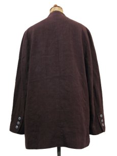 画像2: 1980's~ "harve benard" Stand Collar Linen Jacket　BROWN　size M - L (表記 なし) (2)