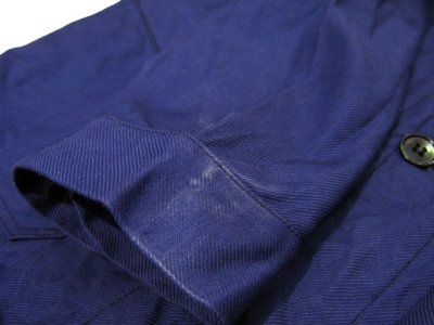 画像2: 1970's French "SOLIDA" Cotton Twill Work Jacket Dead Stock - one washed　BLUE　size M (表記 42)