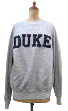 画像1: 1980's "Velva Sheen" Crew Neck Sweat "DUKE"　Heather Grey　size M (表記 XL) (1)