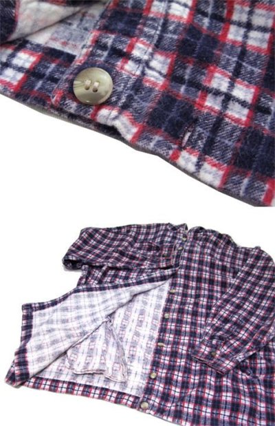 画像2: 1980's Hooded Flannel Check Shirts　PURPLE　size L - XL (表記 なし)