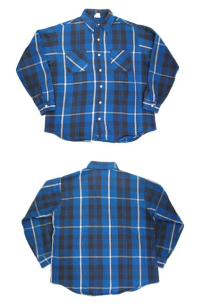 画像1: 1970's BIG MAC Heavy Flannel Check Shirts  青系　size L (表記 L)