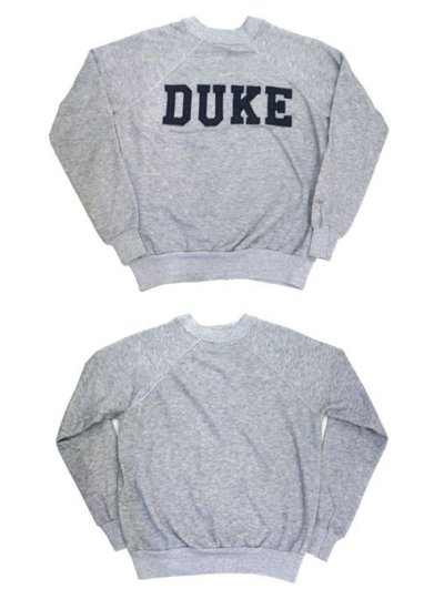 画像1: 1980's "Velva Sheen" Crew Neck Sweat "DUKE"　Heather Grey　size M (表記 XL)