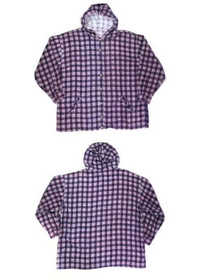 画像1: 1980's Hooded Flannel Check Shirts　PURPLE　size L - XL (表記 なし)