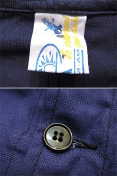 画像4: 1970's French "SOLIDA" Cotton Twill Work Jacket Dead Stock - one washed　BLUE　size M (表記 42) (4)
