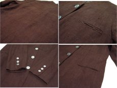 画像5: 1980's~ "harve benard" Stand Collar Linen Jacket　BROWN　size M - L (表記 なし) (5)