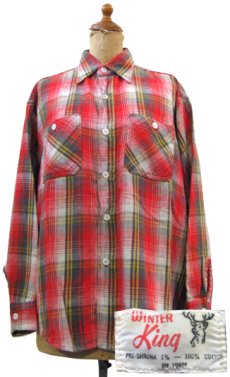 画像1: 1960's "Winter King" Heavy Flannel Check Shirts 　size M (表記 不明) (1)
