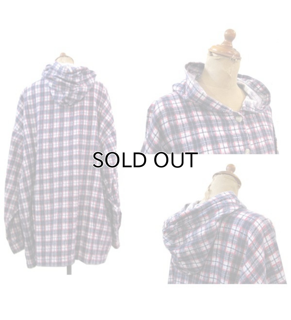 画像2: 1980's Hooded Flannel Check Shirts　PURPLE　size L - XL (表記 なし) (2)