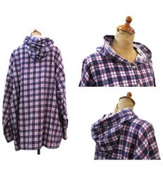 画像2: 1980's Hooded Flannel Check Shirts　PURPLE　size L - XL (表記 なし) (2)