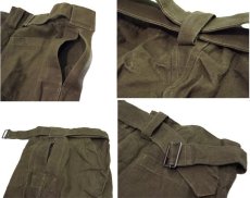 画像5: 1940-50's French Military Linen Canvas Motorcycle Over Pants　OLIVE　size ~ 37 inch (表記 1) (5)