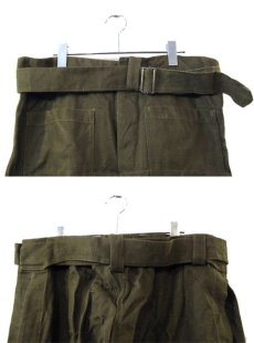 画像3: 1940-50's French Military Linen Canvas Motorcycle Over Pants　OLIVE　size ~ 37 inch (表記 1) (3)