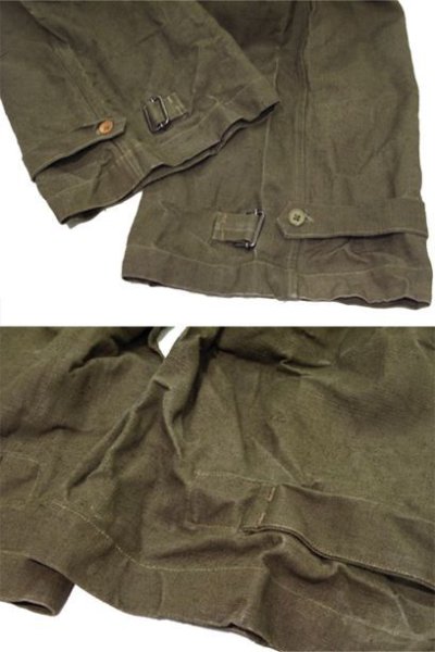 画像3: 1940-50's French Military Linen Canvas Motorcycle Over Pants　OLIVE　size ~ 37 inch (表記 1)