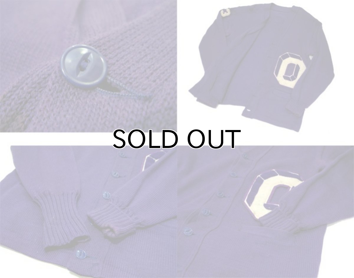 画像4: 1950's~ Lettered Cardigan "O"　PURPLE　size M - L (表記 なし) (4)