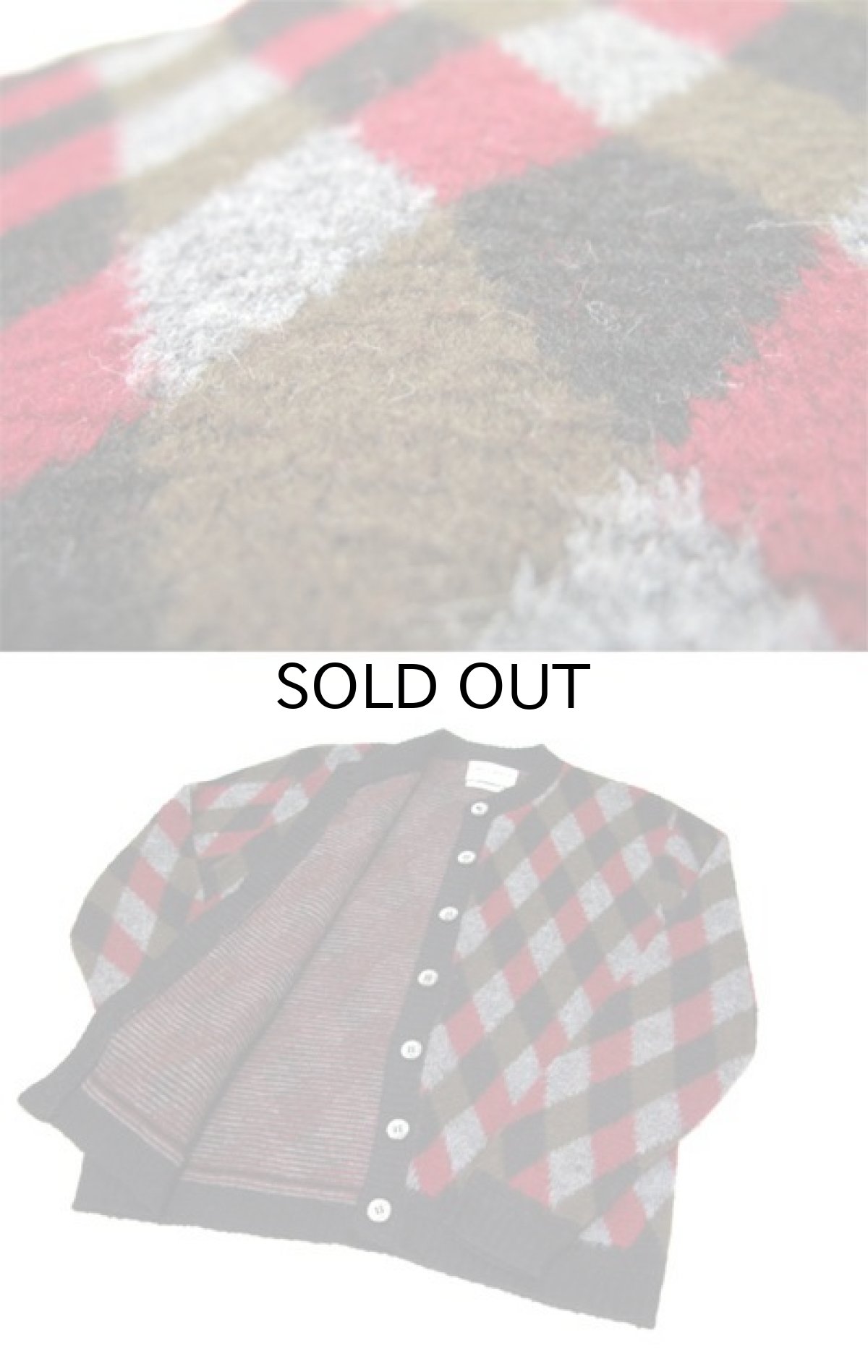 画像5: 1960's "MISS ARROW" Collar Less Argyle Cardigan　BLACK　size S (表記 Ladys M) (5)