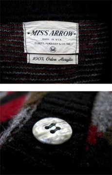 画像3: 1960's "MISS ARROW" Collar Less Argyle Cardigan　BLACK　size S (表記 Ladys M) (3)