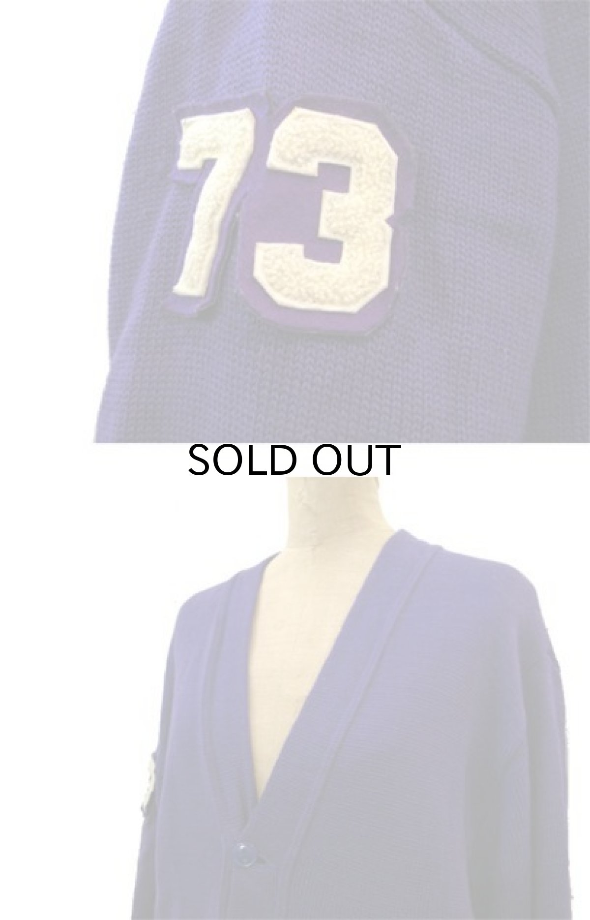 画像2: 1950's~ Lettered Cardigan "O"　PURPLE　size M - L (表記 なし) (2)