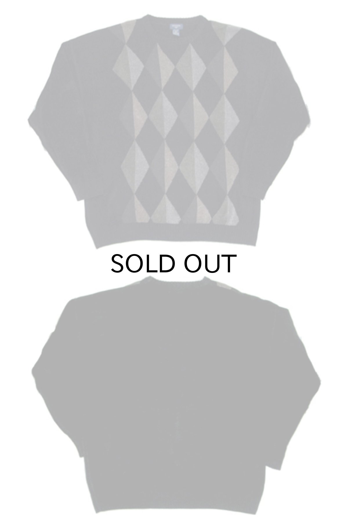 画像2: 1990's "DOCKERS" Argyle Pattern Pullover Pile Sweater BLACK size XL~ (表記 3XL) (2)