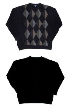 画像2: 1990's "DOCKERS" Argyle Pattern Pullover Pile Sweater　BLACK　size XL~ (表記 3XL) (2)