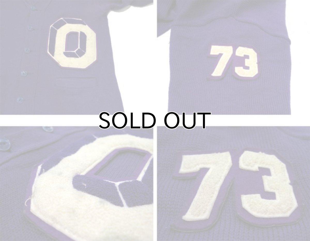 画像3: 1950's~ Lettered Cardigan "O"　PURPLE　size M - L (表記 なし) (3)