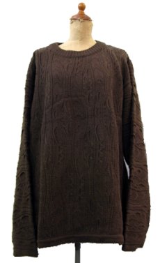 画像1: "COOGI" Pullover Cable Sweater　BROWN　size XL (表記 なし)　 (1)
