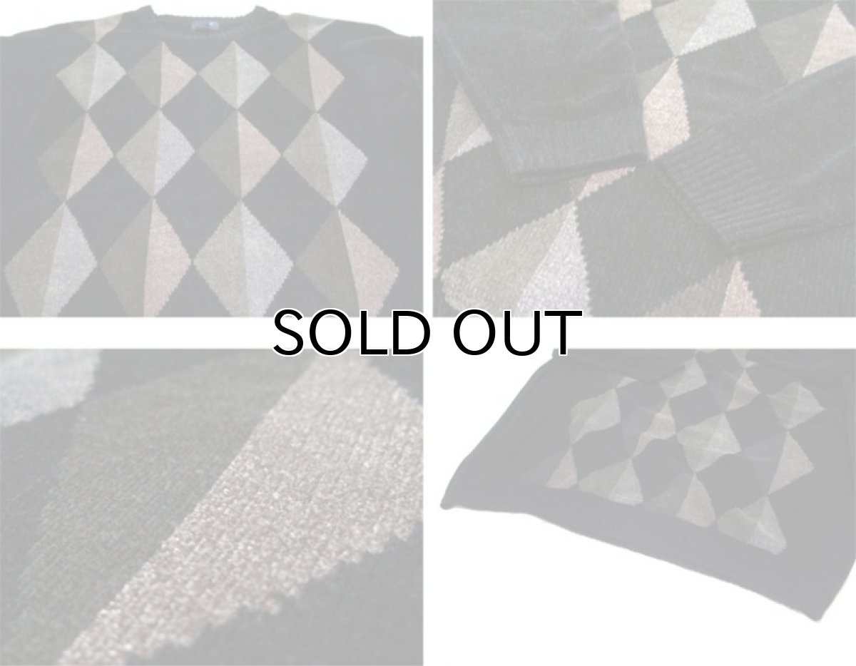 画像3: 1990's "DOCKERS" Argyle Pattern Pullover Pile Sweater BLACK size XL~ (表記 3XL) (3)