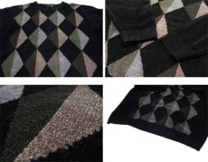 画像3: 1990's "DOCKERS" Argyle Pattern Pullover Pile Sweater　BLACK　size XL~ (表記 3XL) (3)