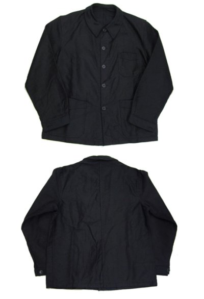 画像1: 1950's French "BEAU-FORT" Cotton Moleskin Jacket　BLACK　size M (表記 46)