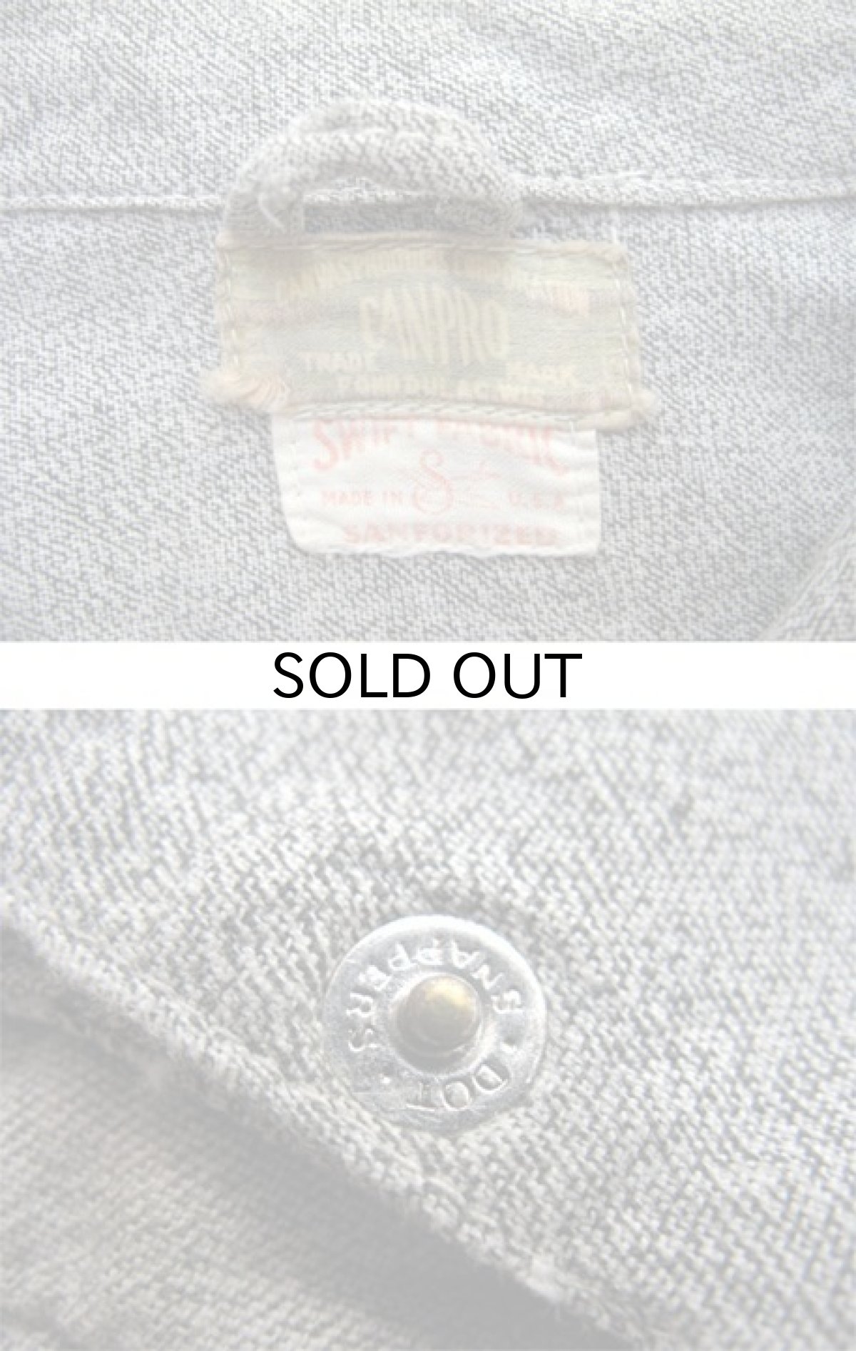 画像3: 1950's "CANPRO" Snap Front Worker Coat Grey Salt and Pepper size L (表記 不明) (3)