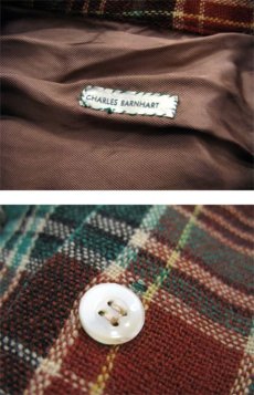 画像3: 1960's Open Collar L/S Wool Shirts　Green / Brown　size S - M (表記 なし) (3)