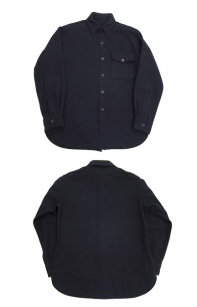 画像1: 1950's U.S.Navy 1Pocket C.P.O Wool Shirts　NAVY　size S - M (表記 不明)