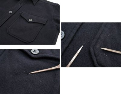 画像2: 1950's U.S.Navy 1Pocket C.P.O Wool Shirts　NAVY　size S - M (表記 不明)