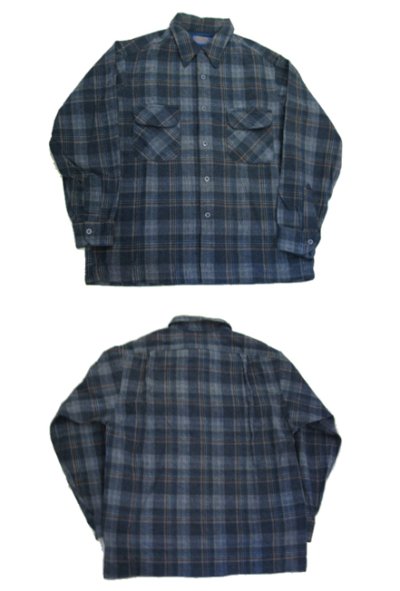画像1: 1970's~ "Pendleton" Open Collar L/S Wool Shirts　GREY　size M - L (表記 L)