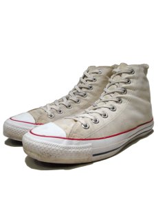 画像1: 1990's Converse "ALL STAR" Hi Canvas Sneaker made in U.S.A　Natural 　size 9 (27cm ~ 27.5 cm) (1)