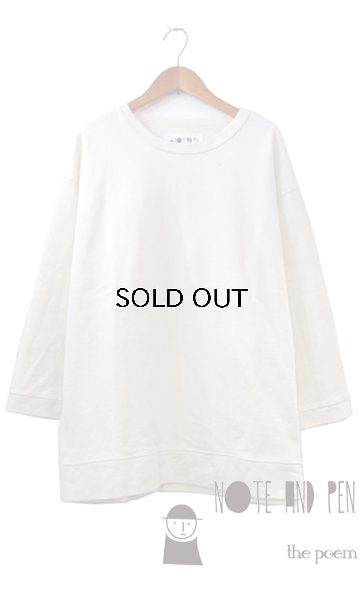 画像1: " Note and Pen the poem " ノートとペン　"ポエムのTee"(袖九分目)　OFF WHITE (1)