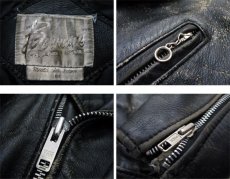 画像3: 1980's Double Breasted Leather Riders Jacket　BLACK　size M (表記 38) (3)