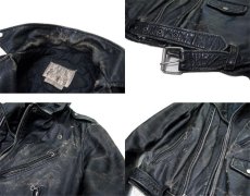 画像4: 1980's Double Breasted Leather Riders Jacket　BLACK　size M (表記 38) (4)