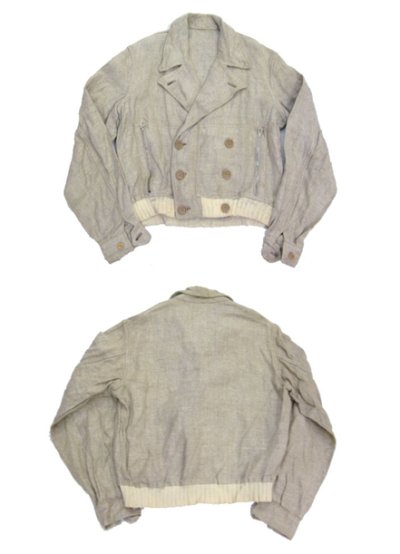 画像1: ~1950's French Double Breasted Short Jacket　BEIGE　size S (表記 不明)