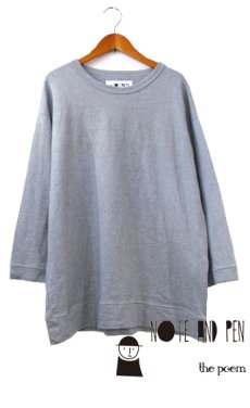 画像1: " Note and Pen the poem " ノートとペン　"ポエムのTee"(袖九分目)　GREY (1)