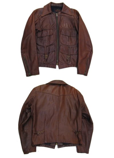画像1: 1970's~ "Wellington" Single Leather Jacket　BROWN　size S (表記 38)