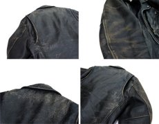 画像5: 1980's Double Breasted Leather Riders Jacket　BLACK　size M (表記 38) (5)