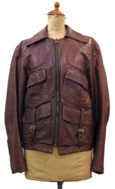 画像1: 1970's~ "Wellington" Single Leather Jacket　BROWN　size S (表記 38) (1)