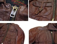 画像4: 1970's~ "Wellington" Single Leather Jacket　BROWN　size S (表記 38) (4)