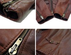 画像5: 1970's~ "Wellington" Single Leather Jacket　BROWN　size S (表記 38) (5)