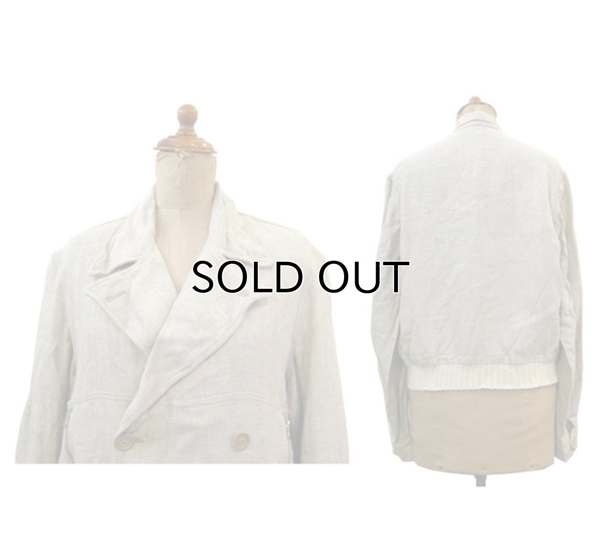 画像2: ~1950's French Double Breasted Short Jacket BEIGE size S (表記 不明) (2)