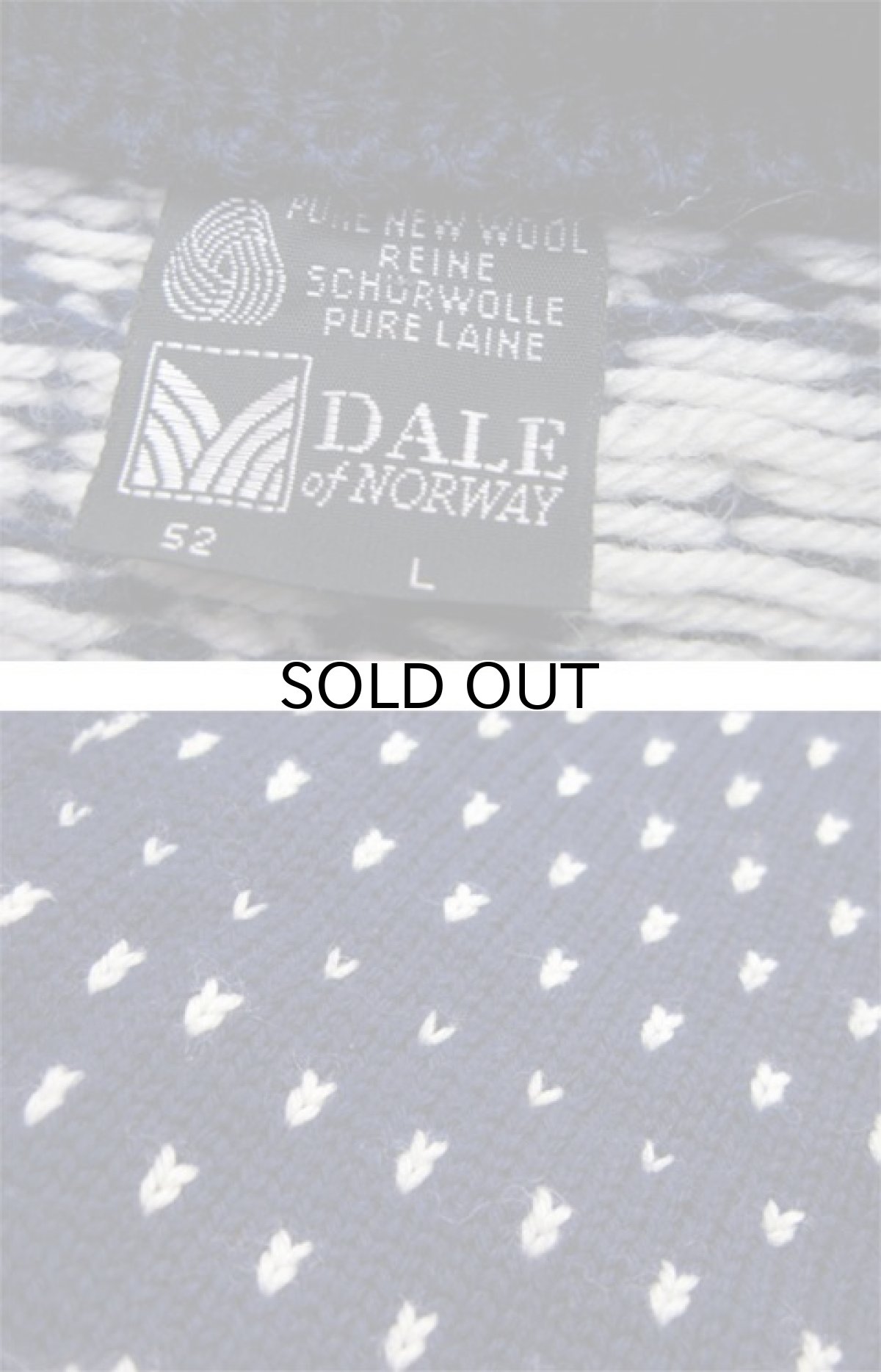 画像3: 1970's~ "DALE" Pullover Nordic Sweater　NAVY　size L (表記 L) (3)