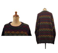 画像2: 1980's~ "MONDO" Pullover Wool Sweater　総柄　size M - L (表記 M) (2)