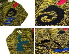 画像5: 1980's~ "EXPOSES" Design Acrylic Cardigan　YELLOW / BLACK　size L - XL (表記 L) (5)