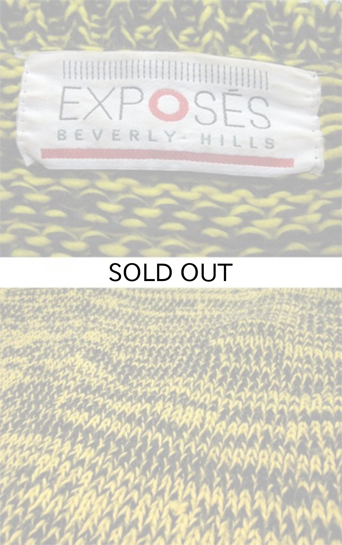 画像3: 1980's~ "EXPOSES" Design Acrylic Cardigan YELLOW / BLACK size L - XL (表記 L) (3)