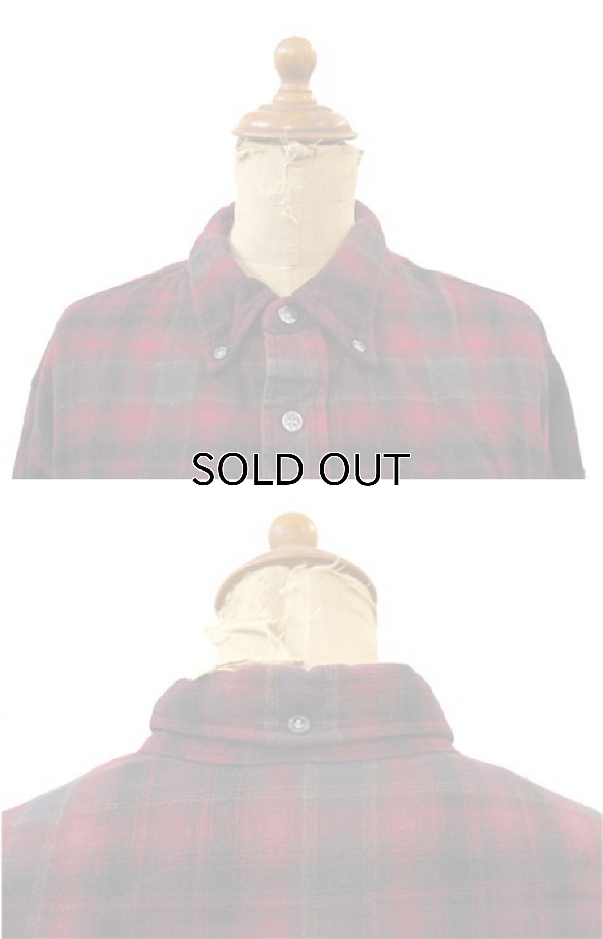 画像3: 1950's~ "Pendleton" Buttondown L/S Wool Shirts Red / Black size M - L (表記 L) (3)